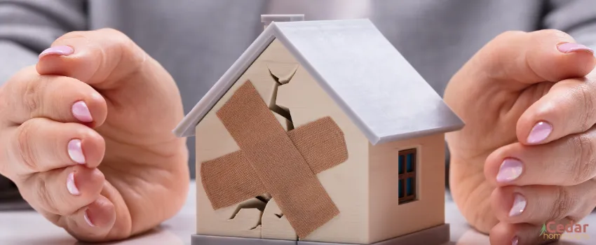 CHL - A miniature figure of a broken house